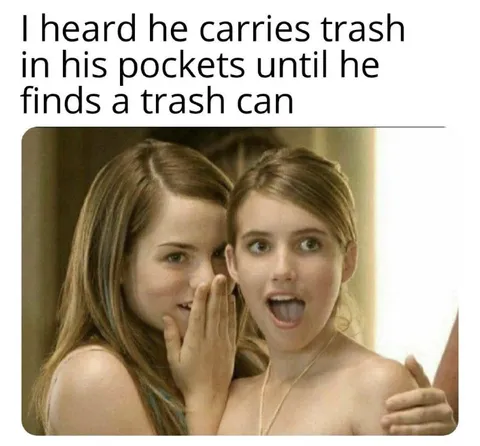 Carries Trash Until a Trash Can