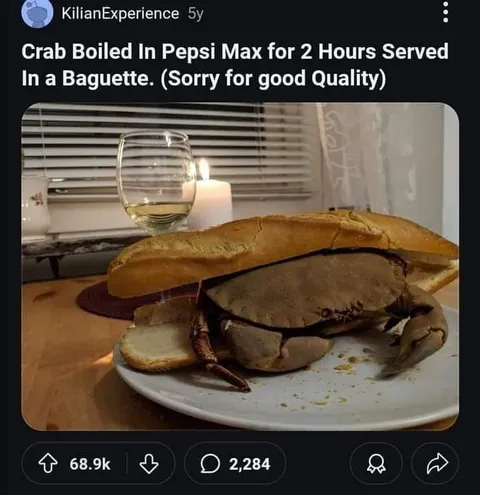 Crab Boiled in Pepsi Max