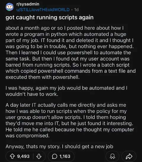 Got Caught Running Scripts Again
