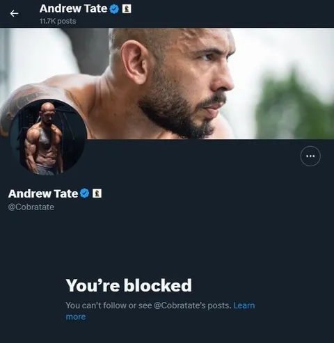 Andrew Tate You’re Blocked