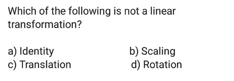 Which Is Not Linear?