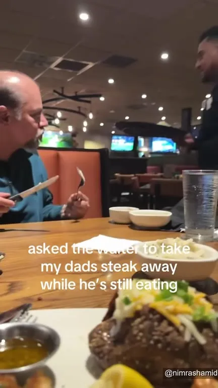 Waiter Takes Dad's Steak