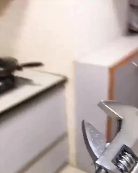 Кот застрял под шкафом