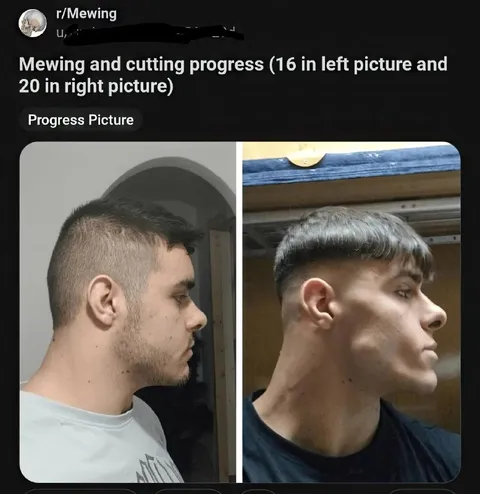 Mewing and Cutting Progress