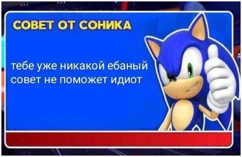 Совет от Соника идиоту