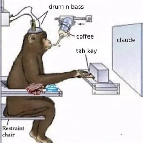 Monkey Using Claude at Work