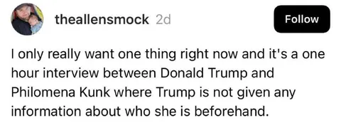 Trump Meets Philomena Kunk