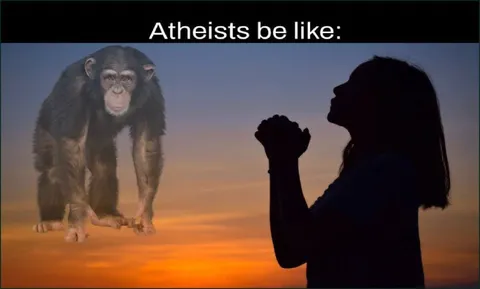 Atheists Praying to a Chimpanzee