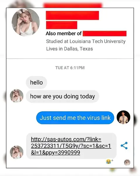Just Send Me the Virus Link