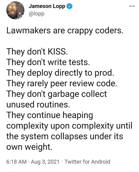 Lawmakers Are Crappy Coders