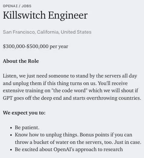 Killswitch Engineer Job Posting