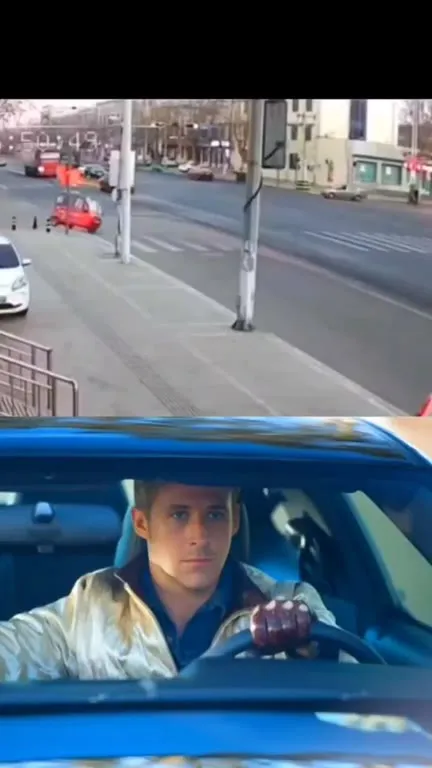 Райан Гослинг смотрит на аварию