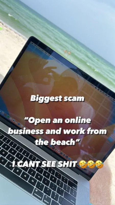 Working From the Beach Scam