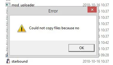 Could Not Copy Files Error
