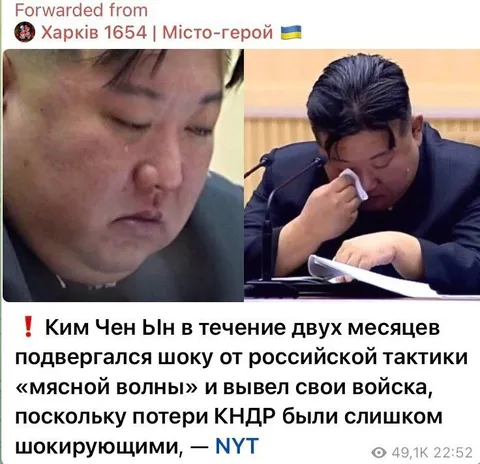 Ким Чен Ын плачет от мясной волны
