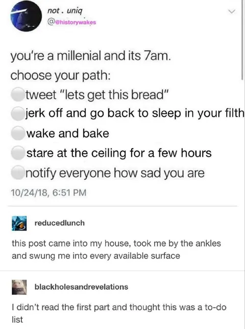 Millennial 7 AM Choices