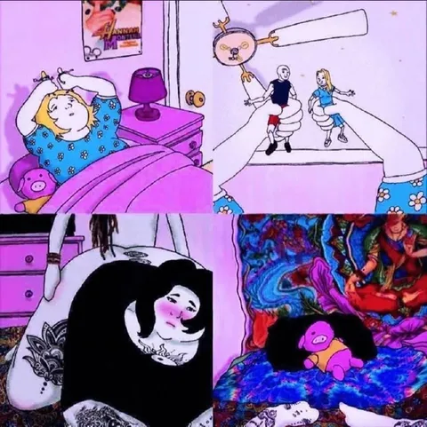 Girl Escapes Into Her Imagination