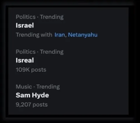 Israel and Sam Hyde Trending