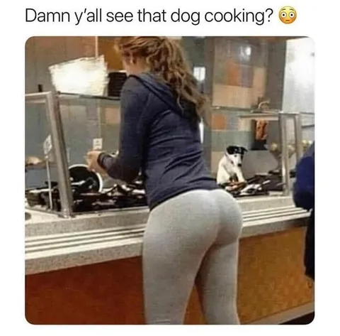 Dog Cooking at the Cafeteria