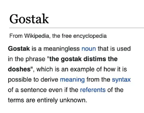 The Gostak Distims the Doshes