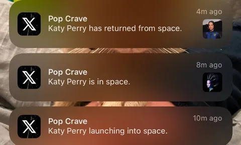 Katy Perry Space Notifications