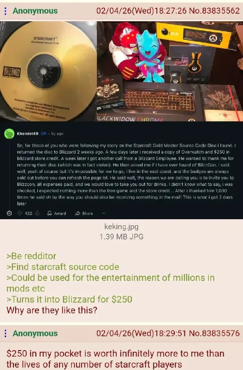 Redditor Sells StarCraft Source Code