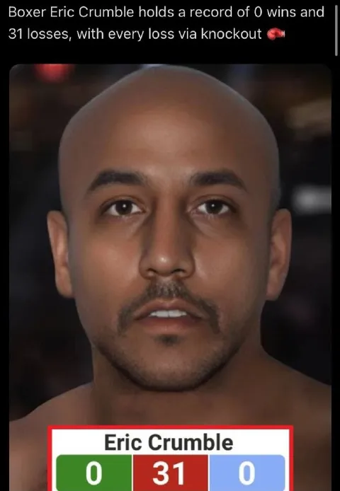 Eric Crumble’s 0–31 Boxing Record