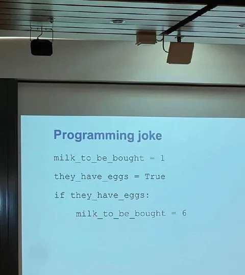 Milk and Eggs Programming Joke