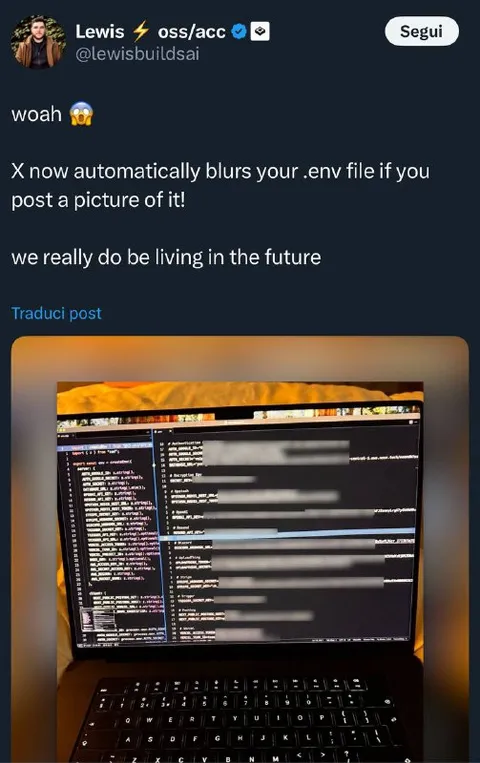 X Blurs the .env File