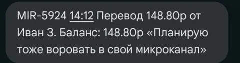 Перевод с планами на воровство