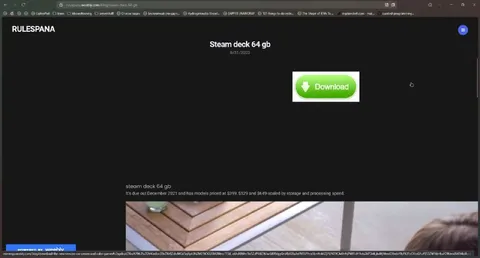 Steam Deck Download Button