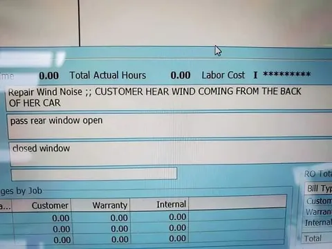 Customer Hears Wind From Back