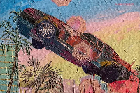 Летающий перевёрнутый автомобиль