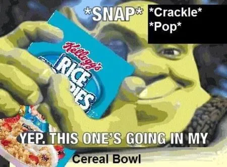 Shrek Eats Rice Krispies