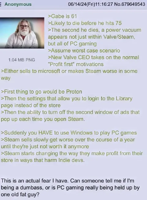 Gabe Newell PC Gaming Fear