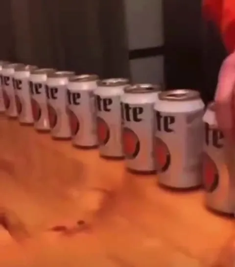 Beer Can Domino Chain Reaction