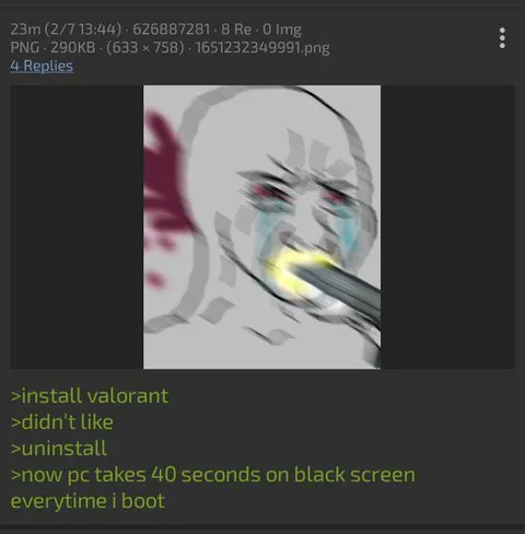 Valorant Uninstall Boot Screen
