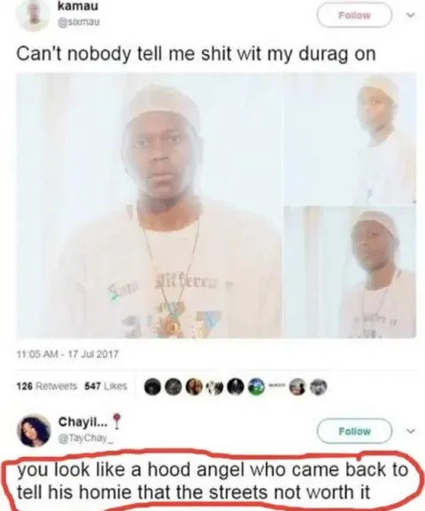Hood Angel in a Durag