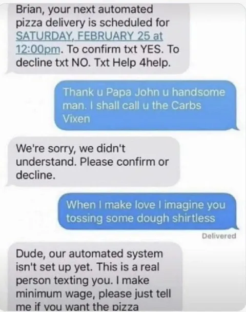 Automated Pizza Delivery Flirt