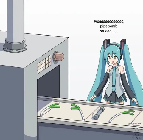 Hatsune Miku Finds a Pipe Bomb