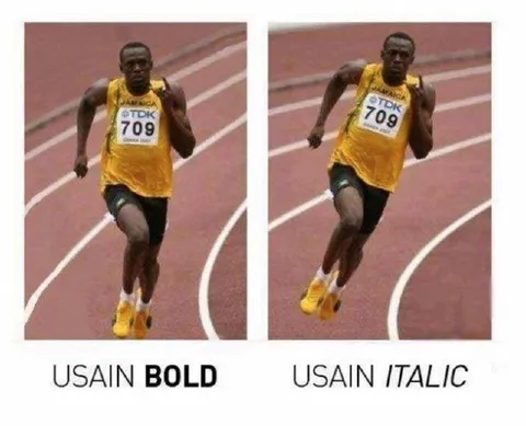Usain Bold Usain Italic