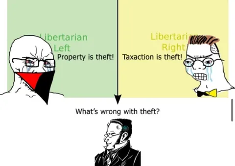 Libertarian Left and Right Debate Theft
