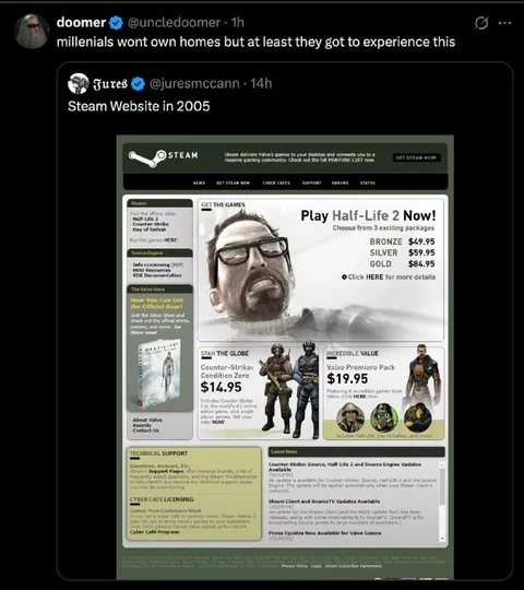 Steam Website in 2005