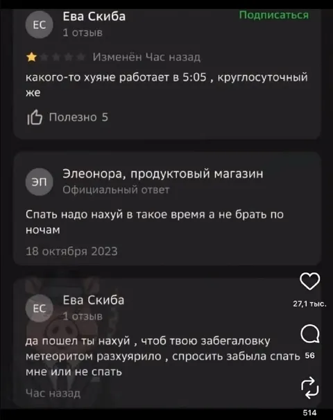 Круглосуточный магазин и ночной покупатель