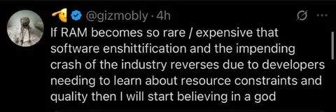 RAM Scarcity Saves Software