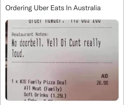 Ordering Uber Eats in Australia