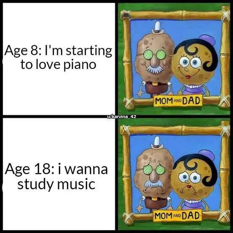 Age 8 Piano, Age 18 Music