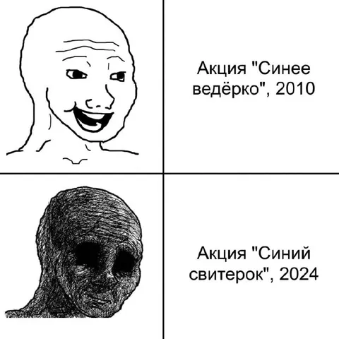 Синее ведёрко против синего свитерка