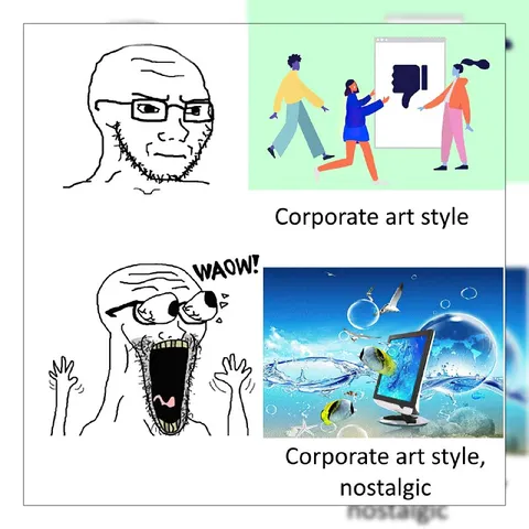 Corporate Art Style Nostalgia