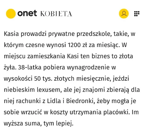 Prywatne przedszkole i rachunki z Lidla